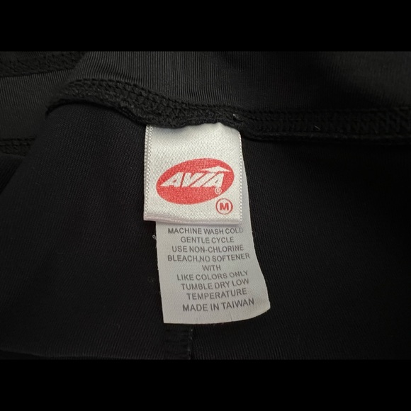 AVIA Mid Rise Straight Leggings Seamless Activewear Solid Black Medium - Picture 2 of 2